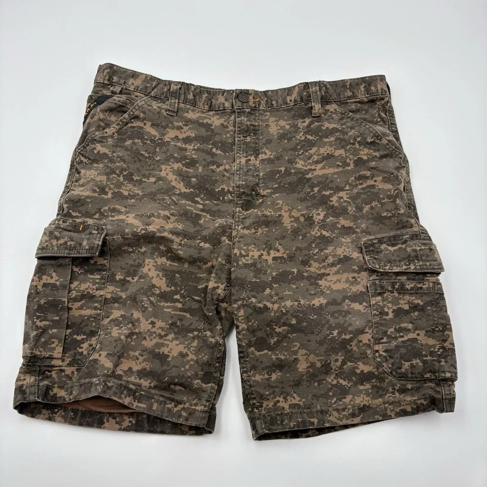 Ariat M4 Rebar Cargo Shorts Men 40 Olive Camo Digital Cotton Utility Work Pants